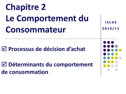 Ch2- Comportement du Consommateur 2-1) Les facteurs