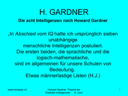 Multiple Intelligenzen nach H. Gardner