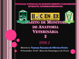 Projeto de monitoria de anatomia veterinária II - ii scientex