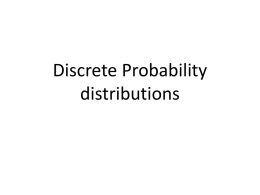 Chapter 6.1: Probability distributions