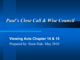 Acts Chapter 14 & 15