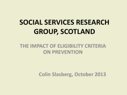 the impact of eligibility criteria on prevention