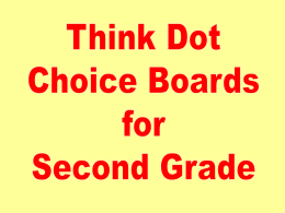 2nd Grade Choice Boards