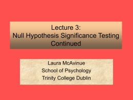 Lecture 3 - School of Psychology