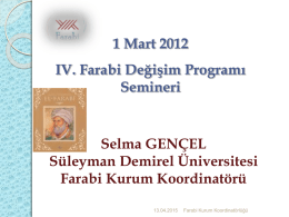 Selma GENCEL-Süleyman Demirel Üniversitesi Farabi Kurum