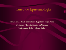 Curso de Epistemología - Letras