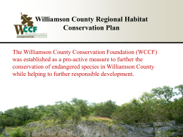 Williamson County Regional Habitat Conservation Plan
