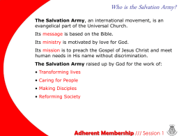 Adherents - The Salvation Army Southern Territory