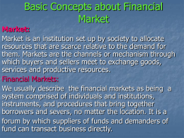 Basic Concepts about Financial Market