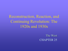 Reconstruction, Reaction, and Continuing Revolution