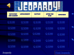 Jeopardy - SharpSchool