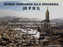 Materi Rapimnas KPHI - Ikatan Persaudaraan Haji Indonesia