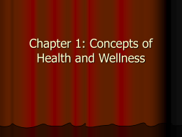Chapter 1: Concepts of Health and Wellness