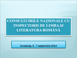 Consfatuirile nationale la limba si literatura romana