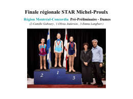 Finale régionale STAR Michel-Proulx Région Montréal