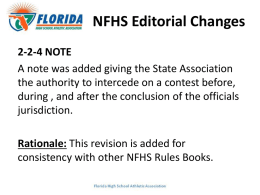 NFHS Editorial Changes