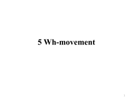 Chapter 5 Wh-Movement