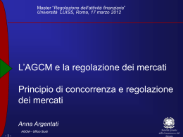Lezione 17 marzo 2012 &ndash; Argentati - Regolazione dell`attivit&agrave; e dei