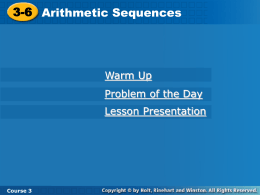 3-6 Arithmetic Sequences