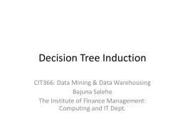 Decision Tree Induction - The Institute of Finance Management