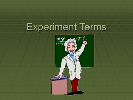 experiment terms