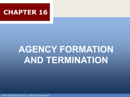 Chapter 029 - Agency Formation & Termination