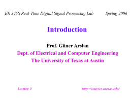 Introduction - Embedded Signal Processing Laboratory