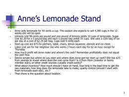 Anne`s Lemonade Stand - The Controllership Group