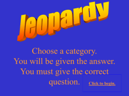 The Odyssey Part 1 Jeopardy Review