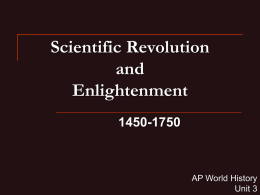 Scientific Revolution and Enlightenment 1450-1750