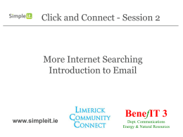 Lesson 2 Searching the Internet using Google and E-mail