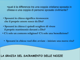 LA GRAZIA DEL SACRAMENTO DELLE NOZZE