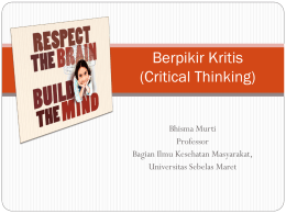 Berpikir Kritis (Critical Thinking)