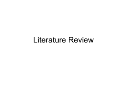 Literature Review PPT slides - Postgraduate Research Methods