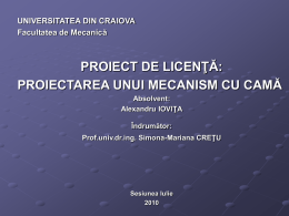 profilul camei - Universitatea din Craiova