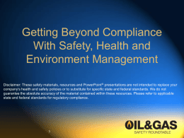 Getting Beyond Compliance - Texas Mutual Insurance Company