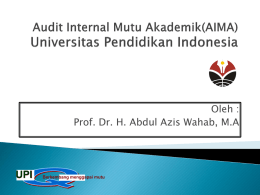 Audit Internal Mutu Akademik(AIMA) Universitas - Didi Sukyadi