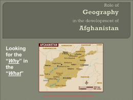 Role of Geography in the development of Afghanistan