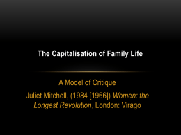 The Capitalisation of Family Life