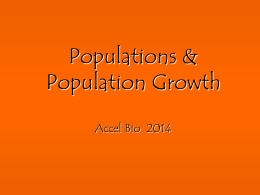 Populations & Population Growth