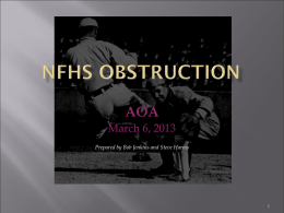 the NFHS Obstruction PowerPoint Presentation