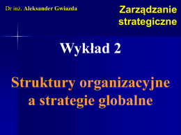 Struktury organizacyjne strategie globalne