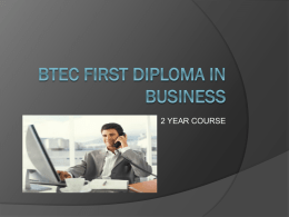 BTEC First Diploma in Business Presentation
