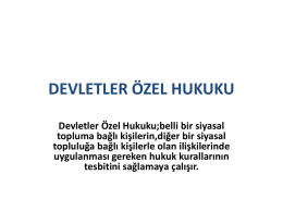 DEVLETLER ÖZEL HUKUKU
