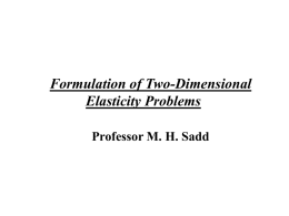 Plane Stress Formulation