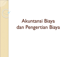Pengertian Akuntansi biaya