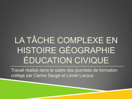 La tâche complexe - Histoire géographie Dijon