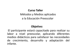 Curso-Taller: Métodos y medios aplicados a la educación preescolar