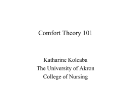 Comfort Theory: A Framework for Healthy