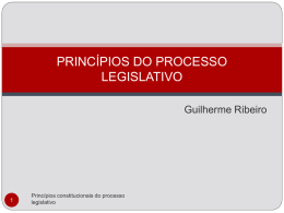 Princípios do processo legislativo